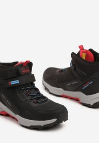Born2be - Czarne Botki w Trekkingowym Stylu na Grubej Podeszwie Isotina. Okazja: na co dzień. Zapięcie: rzepy. Kolor: czarny. Materiał: jeans. Szerokość cholewki: normalna. Styl: klasyczny, casual, elegancki #3