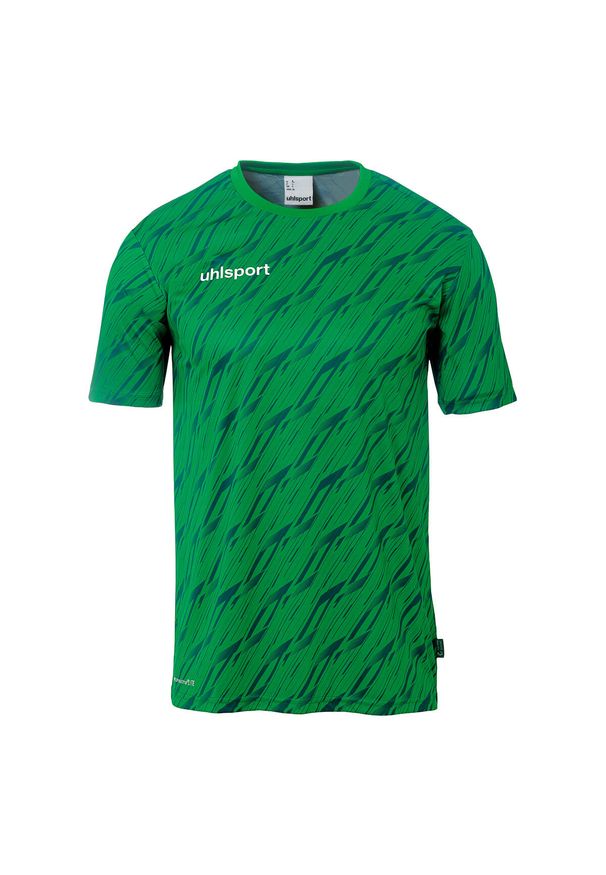 UHLSPORT - Koszulka dla dzieci Uhlsport Progressive 28. Kolor: czarny, biały, zielony, wielokolorowy. Materiał: tkanina. Wzór: nadruk. Sport: piłka nożna