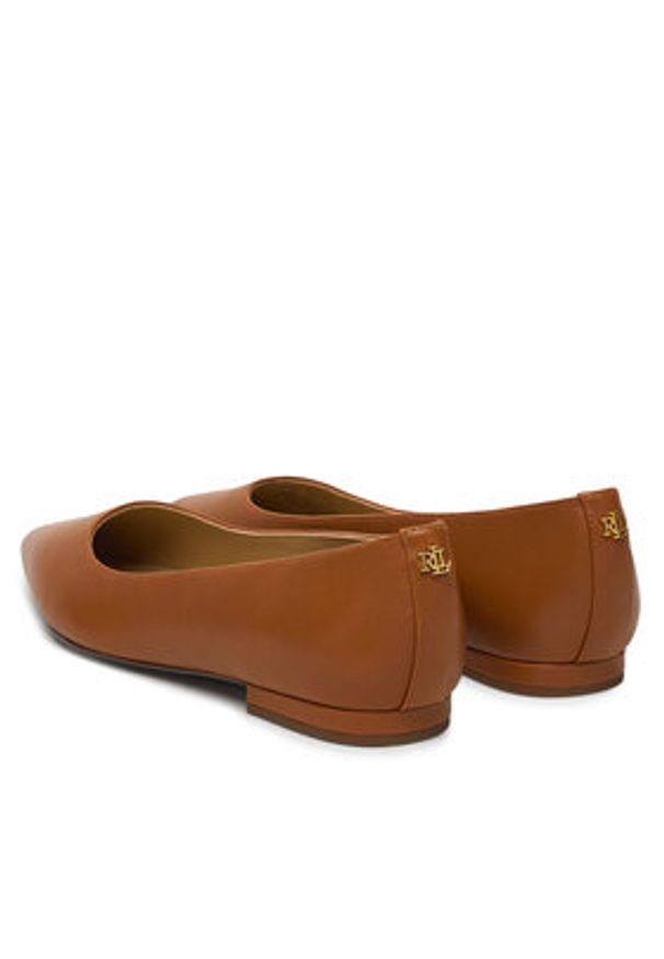 Lauren Ralph Lauren - LAUREN RALPH LAUREN Baleriny Londyn 802P09039002 Brązowy. Kolor: brązowy. Materiał: skóra