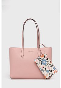 Kate Spade torebka skórzana kolor różowy. Kolor: różowy. Materiał: skórzane. Rodzaj torebki: na ramię