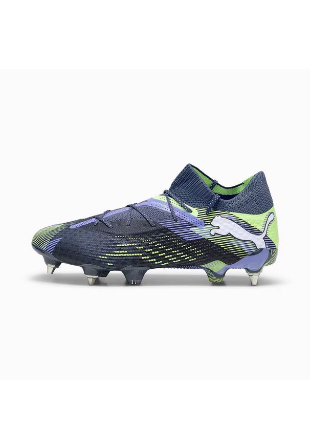 Puma - Buty piłkarskie PUMA Future 7 Ultimate MxSG. Kolor: fioletowy, żółty, wielokolorowy, zielony, biały. Sport: piłka nożna