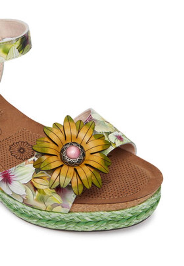 Laura Vita Sandały Facyo 75 Zielony. Kolor: zielony. Materiał: skóra