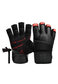 RDX SPORTS - Rękawiczki RDX L4 Finger Weightlifting Leather. Kolor: czarny. Sport: fitness #1
