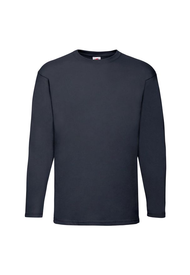 FRUIT OF THE LOOM - Męska Koszulka Z Długim Rękawem Valueweight. Kolor: niebieski. Długość rękawa: długi rękaw. Długość: długie. Sport: turystyka piesza