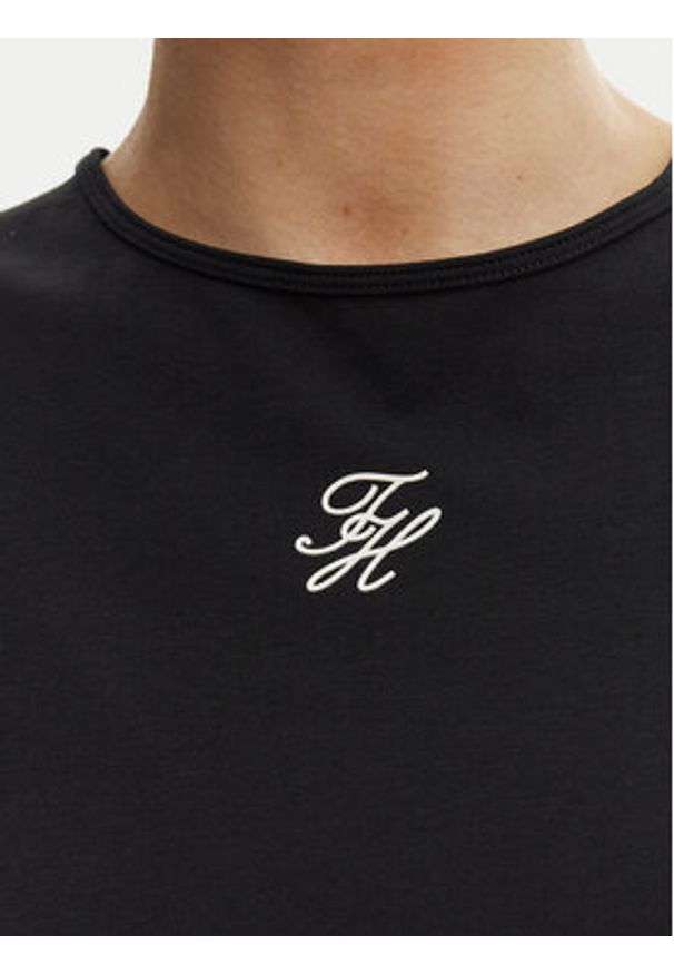 TOMMY HILFIGER - Tommy Hilfiger T-Shirt WW0WW48710 Czarny Slim Fit. Kolor: czarny. Materiał: bawełna