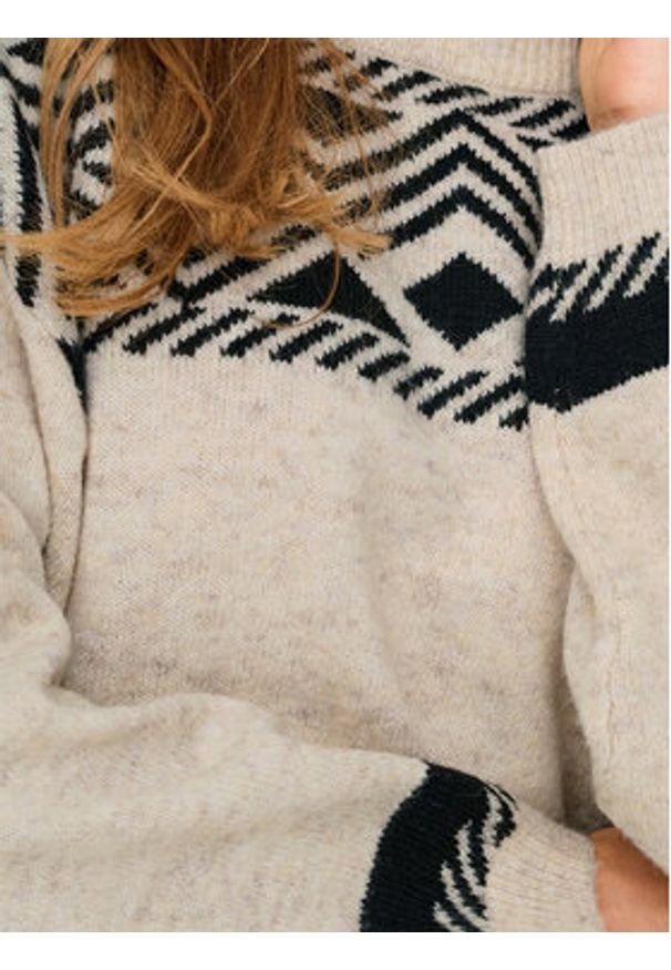 only - ONLY Golf Victoria 15321179 Beżowy Regular Fit. Typ kołnierza: golf. Kolor: beżowy. Materiał: syntetyk