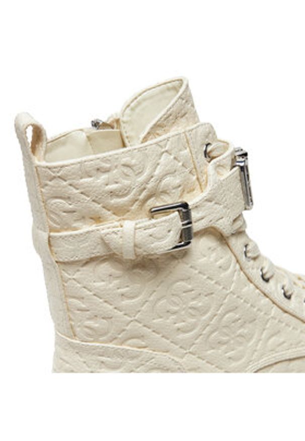 Guess Botki Vaires FLTSOM FAL10 Biały. Kolor: biały. Materiał: skóra