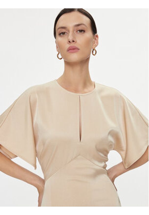 MICHAEL Michael Kors Sukienka codzienna MF381OI99G Beżowy Regular Fit. Okazja: na co dzień. Kolor: beżowy. Materiał: satyna. Typ sukienki: proste. Styl: casual