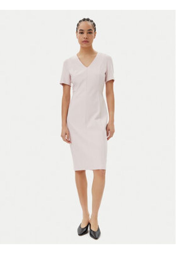BOSS Sukienka codzienna Damaisa 50490044 Różowy Slim Fit. Okazja: na co dzień. Kolor: różowy. Materiał: wiskoza. Typ sukienki: proste. Styl: casual
