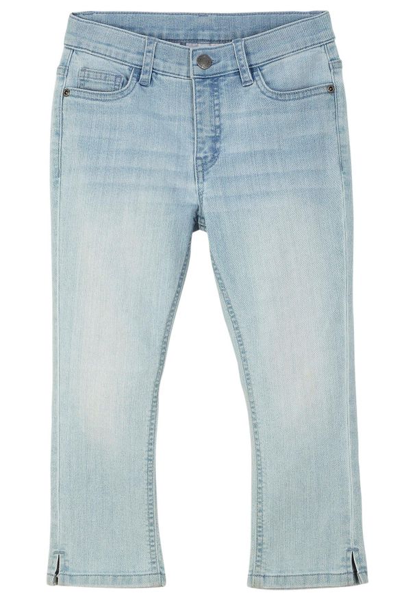 bonprix - Dżinsy rybaczki dziewczęce, mid waist. Kolor: niebieski. Sezon: lato