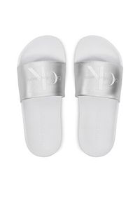 Calvin Klein Jeans Klapki Slide Ny Pearl YW0YW01243 Srebrny. Kolor: srebrny. Materiał: syntetyk