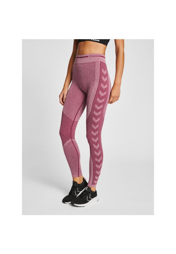Legginsy damskie Hummel MT Lulu. Kolor: czerwony. Materiał: dzianina
