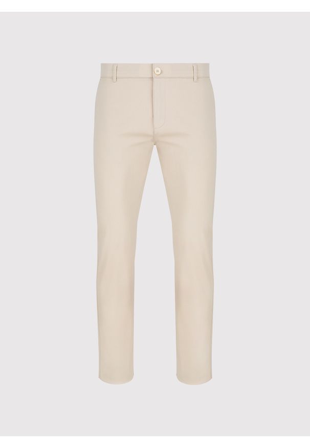 Pako Lorente - PAKO LORENTE - Beżowe spodnie męskie. Okazja: na co dzień. Kolor: beżowy. Materiał: bawełna, elastan. Sezon: wiosna. Styl: casual