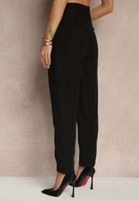 Renee - Czarne Eleganckie Modalowe Spodnie Garniturowe High Waist Mavilisse. Stan: podwyższony. Kolor: czarny. Styl: elegancki #5