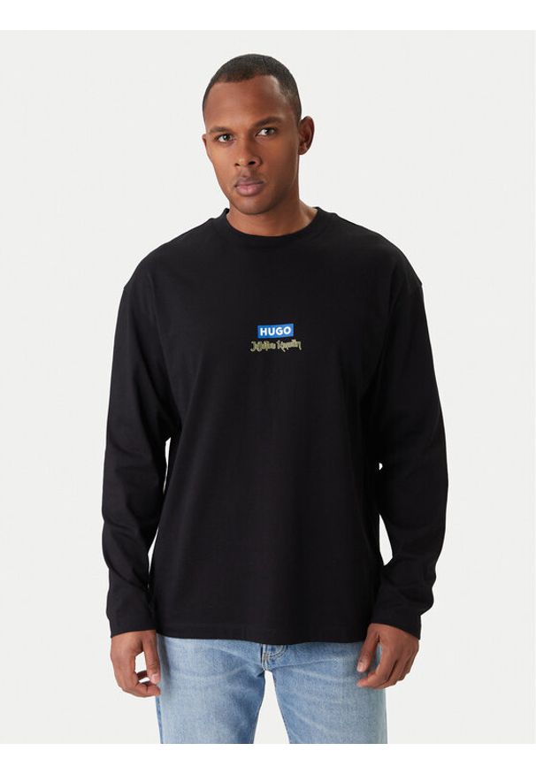 Hugo - HUGO Longsleeve Nichaboso JJK 50554835 Czarny Relaxed Fit. Kolor: czarny. Materiał: bawełna. Długość rękawa: długi rękaw
