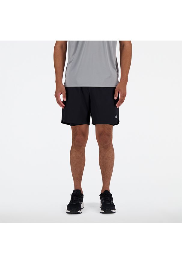 Spodenki męskie New Balance MS41288BK – czarne. Kolor: czarny. Materiał: poliester, materiał. Sport: fitness