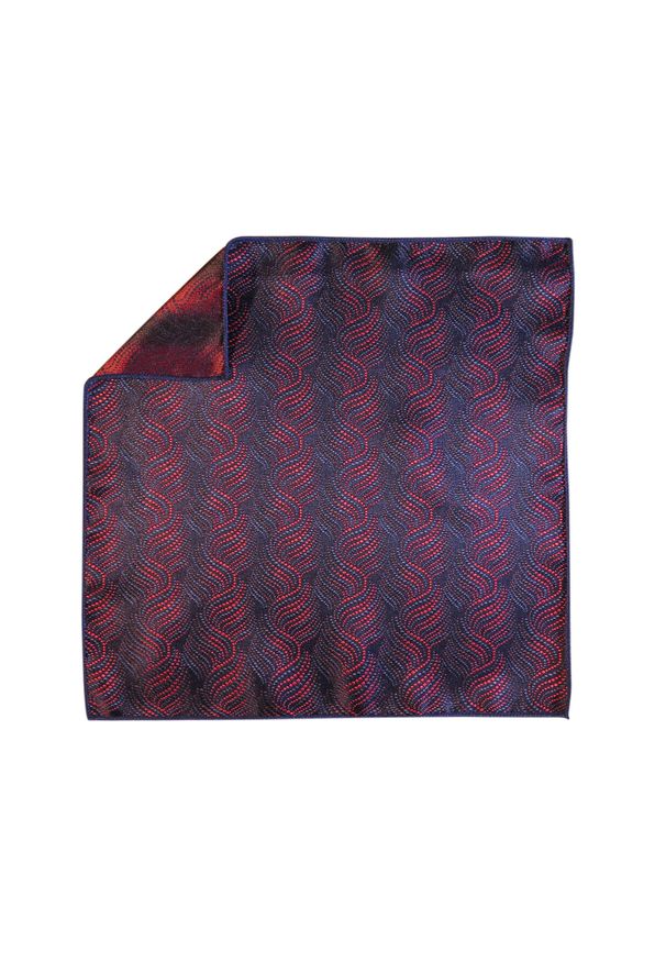 Modini - Granatowa poszetka we wzór EC1. Kolor: niebieski. Materiał: żakard, tkanina