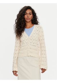 Vero Moda Kardigan Lua 10310863 Écru Regular Fit. Materiał: bawełna