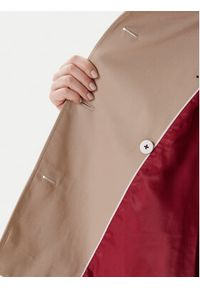 TOMMY HILFIGER - Tommy Hilfiger Trencz WW0WW45618 Beżowy Regular Fit. Kolor: beżowy. Materiał: bawełna