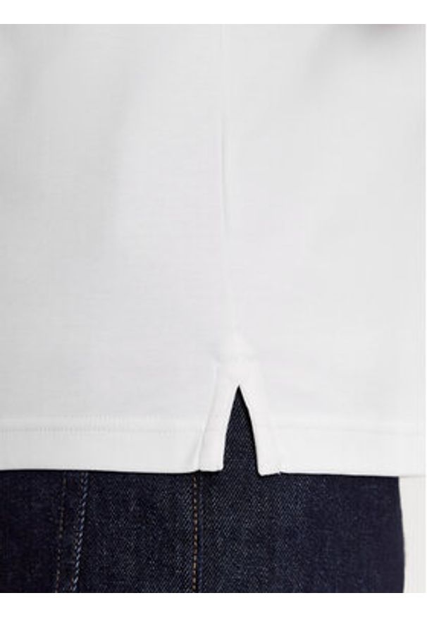 Calvin Klein Polo Smooth Cotton Slim Polo K10K111657 Biały Regular Fit. Typ kołnierza: polo. Kolor: biały. Materiał: bawełna