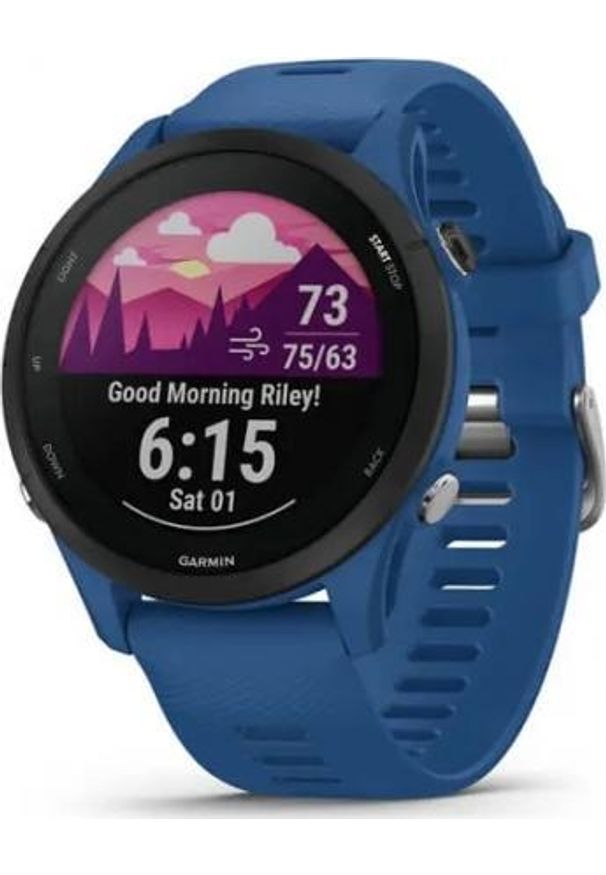 GARMIN - Zegarek sportowy Garmin Forerunner 255 Granatowy (010-02641-11). Kolor: niebieski. Styl: sportowy