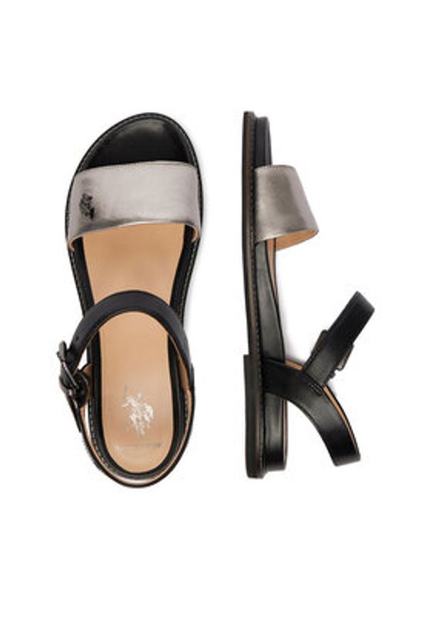 U.S. Polo Assn. Sandały EO-ADELI001W/6L1 Srebrny. Kolor: srebrny. Materiał: skóra