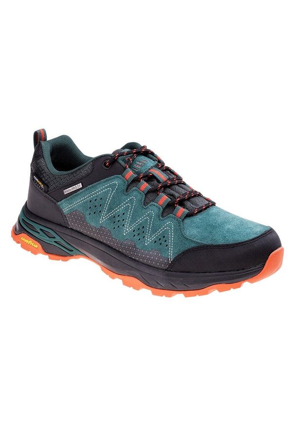 Elbrus - Męskie Buty Turystyczne Eravica Suede Low. Kolor: czarny, pomarańczowy, zielony, wielokolorowy. Sport: turystyka piesza
