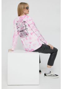 Vans longsleeve bawełniany kolor różowy. Kolor: różowy. Materiał: bawełna. Długość rękawa: długi rękaw. Wzór: nadruk #1