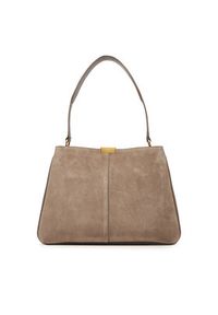 TOMMY HILFIGER - Tommy Hilfiger Torebka Casual Leather Shoulder Bag Sued AW0AW18201 Beżowy. Kolor: beżowy. Materiał: skórzane, zamszowe. Styl: casual #4