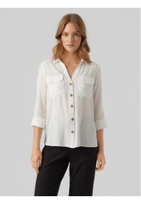 Vero Moda Koszula Bumpy 10275283 Biały Regular Fit. Kolor: biały. Materiał: wiskoza #1