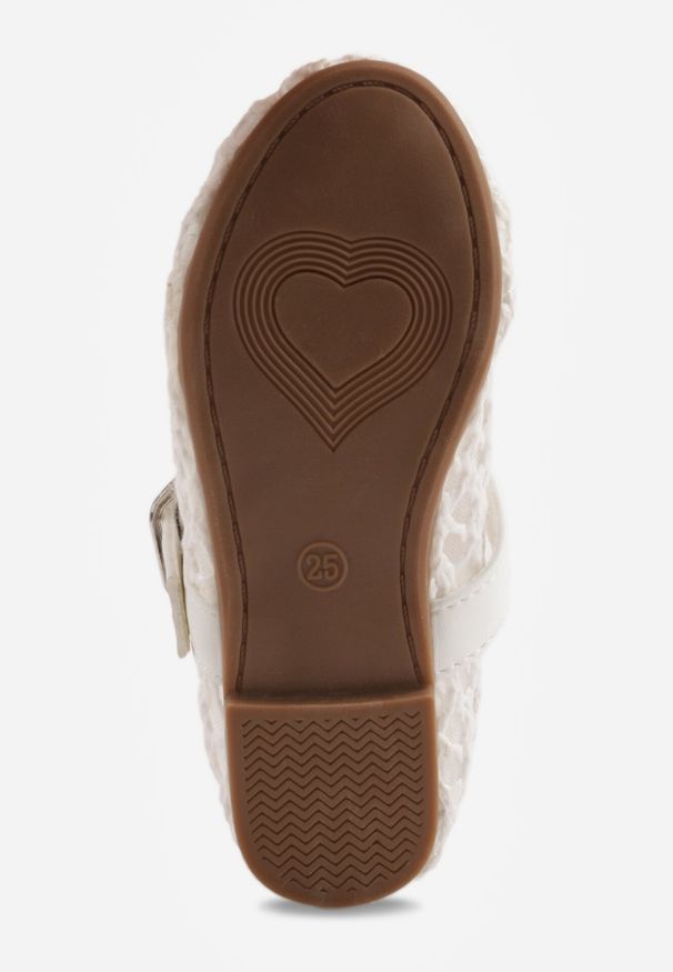 Born2be - Białe Siateczkowe Balerinki w Stylu Mary Jane z Szydełkowym Wzorem Tramlea. Okazja: na co dzień, na uczelnię. Zapięcie: pasek. Kolor: biały. Materiał: jeans. Styl: casual