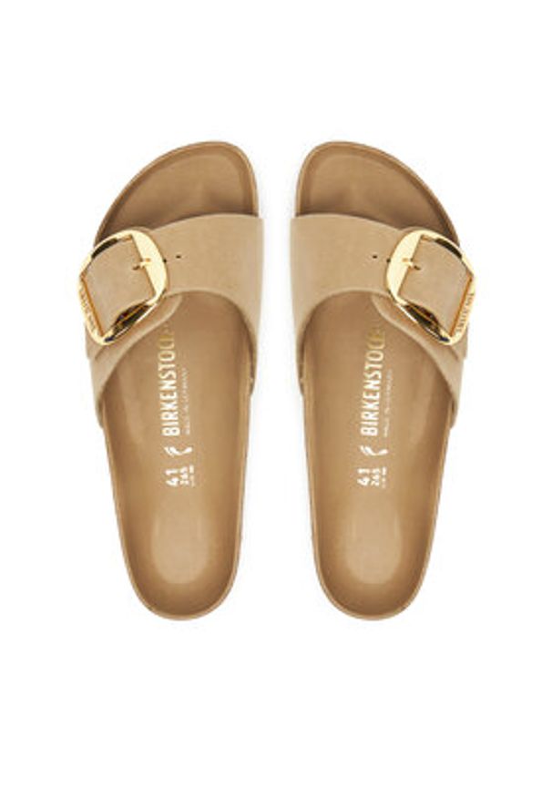 Birkenstock Klapki Madrid Big Buckle Hex 1030467 Brązowy. Kolor: brązowy. Materiał: skóra