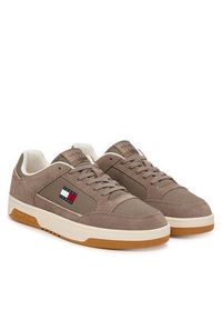 Tommy Jeans Sneakersy Canvas Leather Cupsole Trainers EM0EM01680 Brązowy. Kolor: brązowy. Materiał: materiał #5