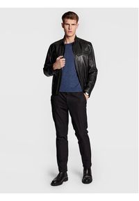 BOSS - Boss Sweter Leno-P 50468239 Granatowy Slim Fit. Kolor: niebieski. Materiał: wełna