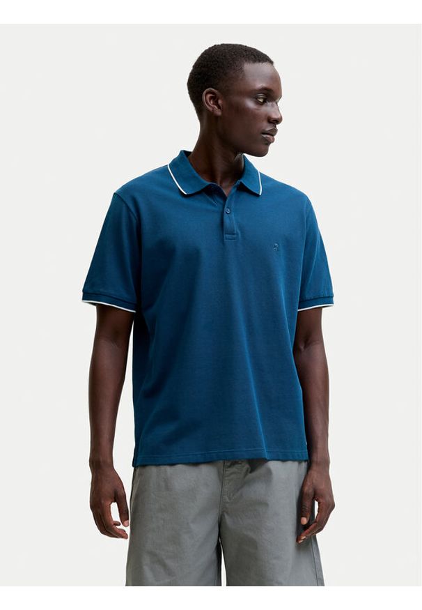 Jack & Jones Polo Blaweston 12297755 Granatowy Regular Fit. Typ kołnierza: polo. Kolor: niebieski. Materiał: bawełna