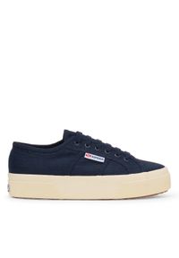 Trenerzy damscy Superga 2740 Platform Linen. Okazja: na co dzień. Kolor: niebieski. Obcas: na platformie #1