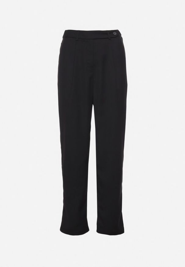 Born2be - Czarne Spodnie Regular z Wyższym Stanem i Prostymi Nogawkami Arcadiasa. Stan: podwyższony. Kolor: czarny