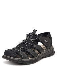 Rieker Sandały 26770-00 Czarny. Kolor: czarny. Materiał: materiał