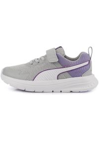 Puma - Buty sneakersy sportowe dziecięce na rzep szare PUMA EVOLVE RUN AC+. Zapięcie: rzepy. Kolor: fioletowy, szary, wielokolorowy. Sport: bieganie