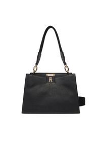 TOMMY HILFIGER - Tommy Hilfiger Torebka Th Her Med Satchel AW0AW17722 Czarny. Kolor: czarny. Materiał: skórzane