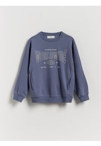 Reserved - Bluza oversize - fioletowy. Kolor: fioletowy. Materiał: bawełna, dzianina