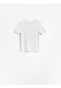 Reserved - T-shirt z modalem - jasnoszary. Kolor: szary. Materiał: bawełna, dzianina
