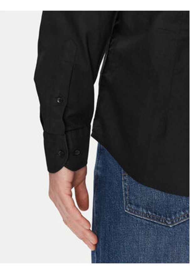 TOMMY HILFIGER - Tommy Hilfiger Koszula MW0MW38658 Czarny Slim Fit. Kolor: czarny. Materiał: bawełna