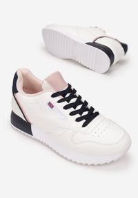 Born2be - Biało-Niebieskie Sneakersy Salothise. Kolor: biały. Materiał: skóra ekologiczna. Szerokość cholewki: normalna. Wzór: aplikacja #5
