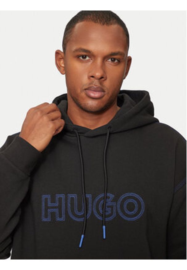 Hugo Bluza Nitlogohood 50521697 Czarny Regular Fit. Kolor: czarny. Materiał: bawełna