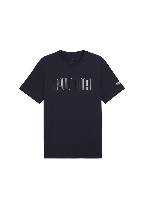 Puma - Męska koszulka z grafiką PUMA Sport PUMA New Navy Blue. Kolor: niebieski. Materiał: guma. Wzór: nadruk. Sport: fitness