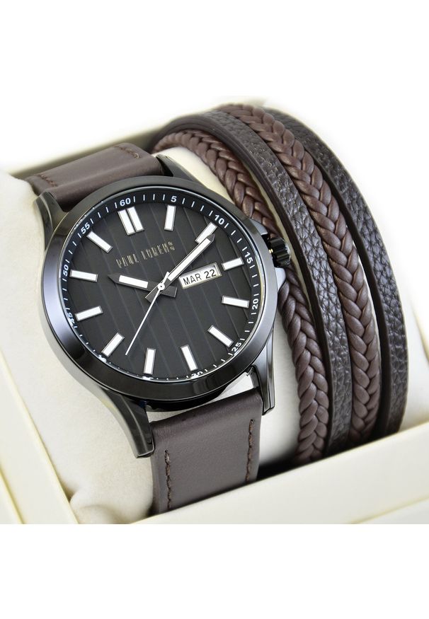 Zestaw męski zegarek Paul Lorens TORENT PL8071A3-1B2 + bransoletka