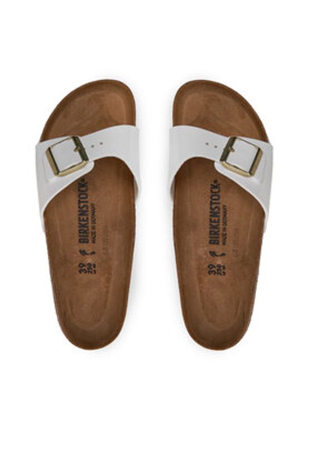 Birkenstock Klapki Madrid 1005310 Biały. Kolor: biały. Materiał: skóra