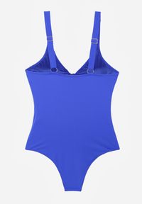 Born2be - Niebieski Strój Kąpielowy Ozdobiony Koralikami Rhelea. Kolor: niebieski. Wzór: aplikacja #6