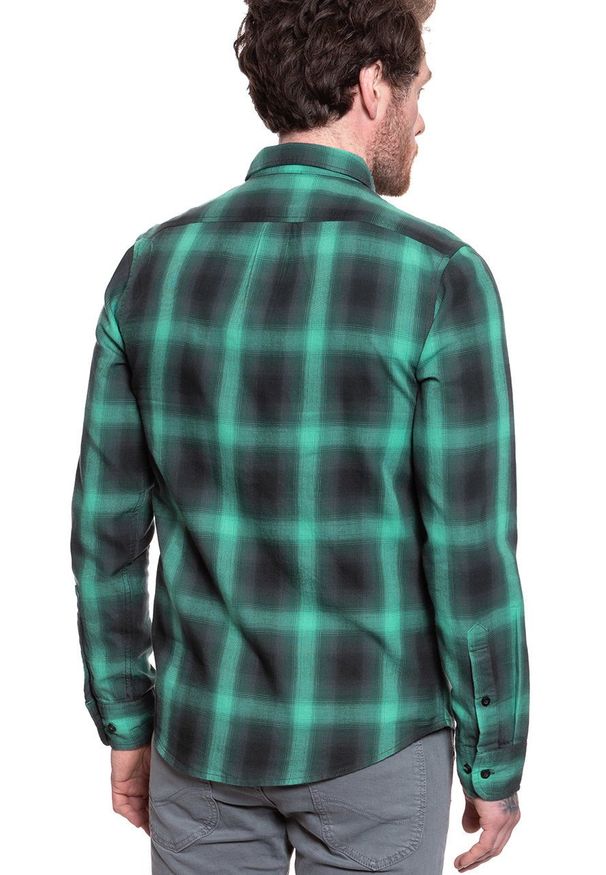 Lee - KOSZULA MĘSKA W KRATĘ LEE BUTTON DOWN AGATE GREEN L880BFNB 112123001. Typ kołnierza: button down